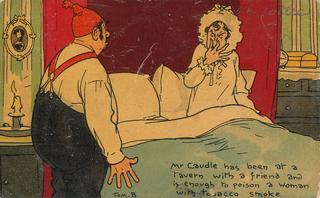 Mr Caudle - Mr Caudle has been at a tavern with a friend….