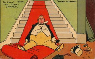 Spring Cleaning - Pa falls over the staircarpet