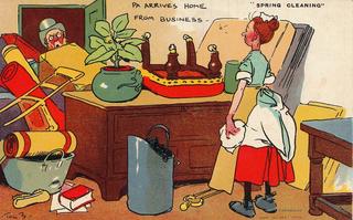 Spring Cleaning - Pa arrives home from business