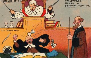 Humours of Diabolo - The Judge’s clerk is struck with it