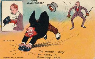 Pa’s Adventures - He stops a runaway hat.