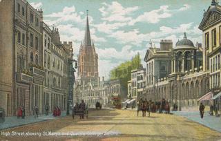 Oxford High Street showing St Mary’s and Queen’s College