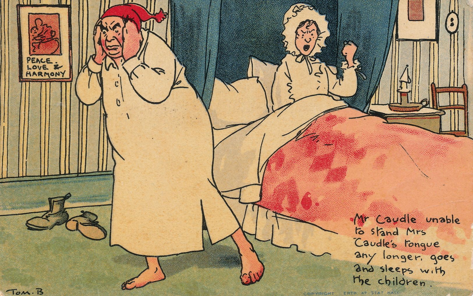 Mr Caudle unable to stand Mrs Caudle’s tongue….