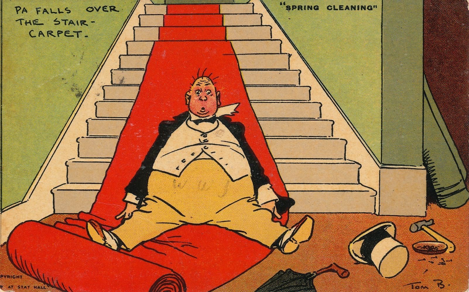 Spring Cleaning - Pa falls over the staircarpet