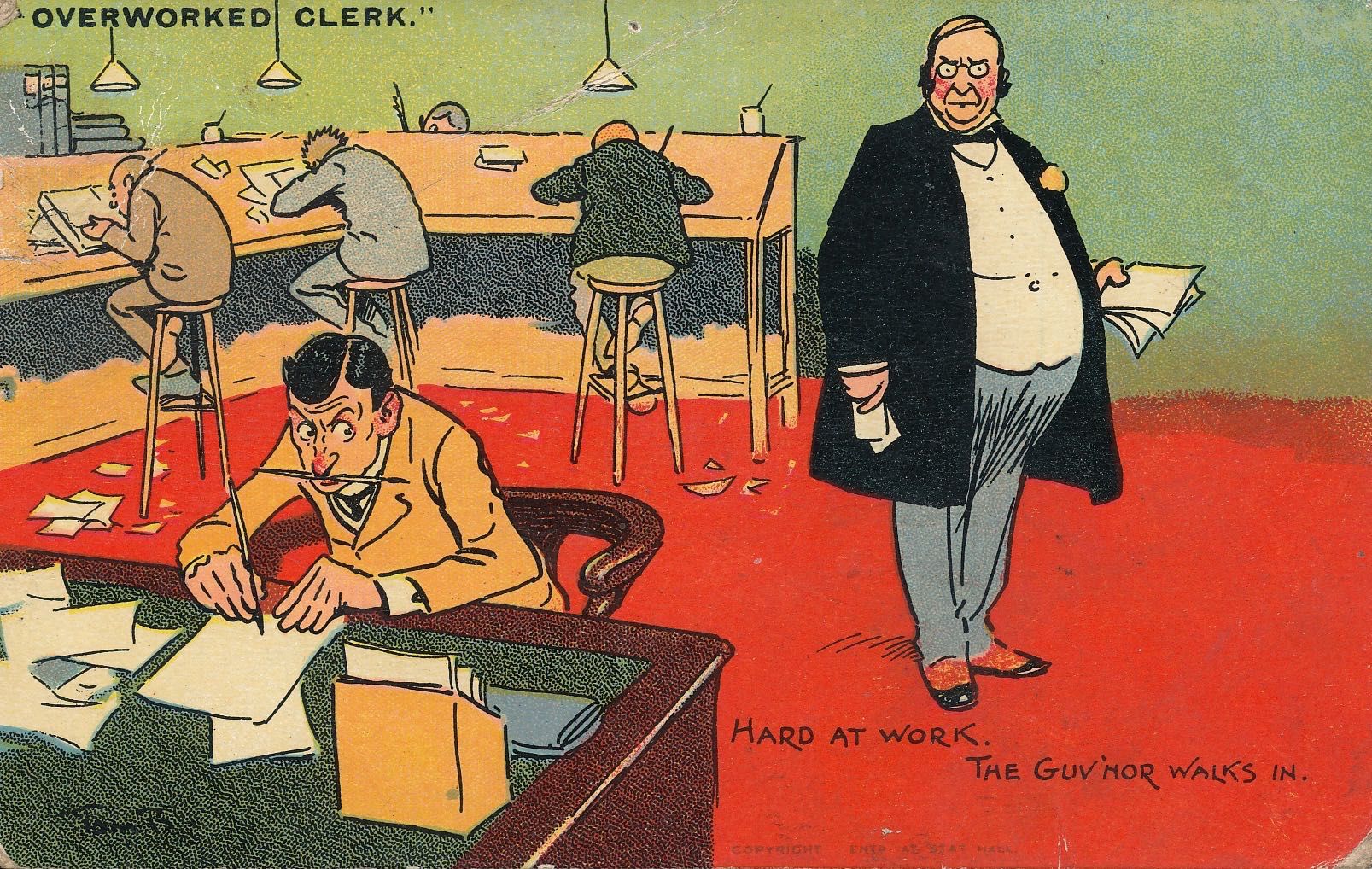 Overworked Clerk - The Guv’nor walks in