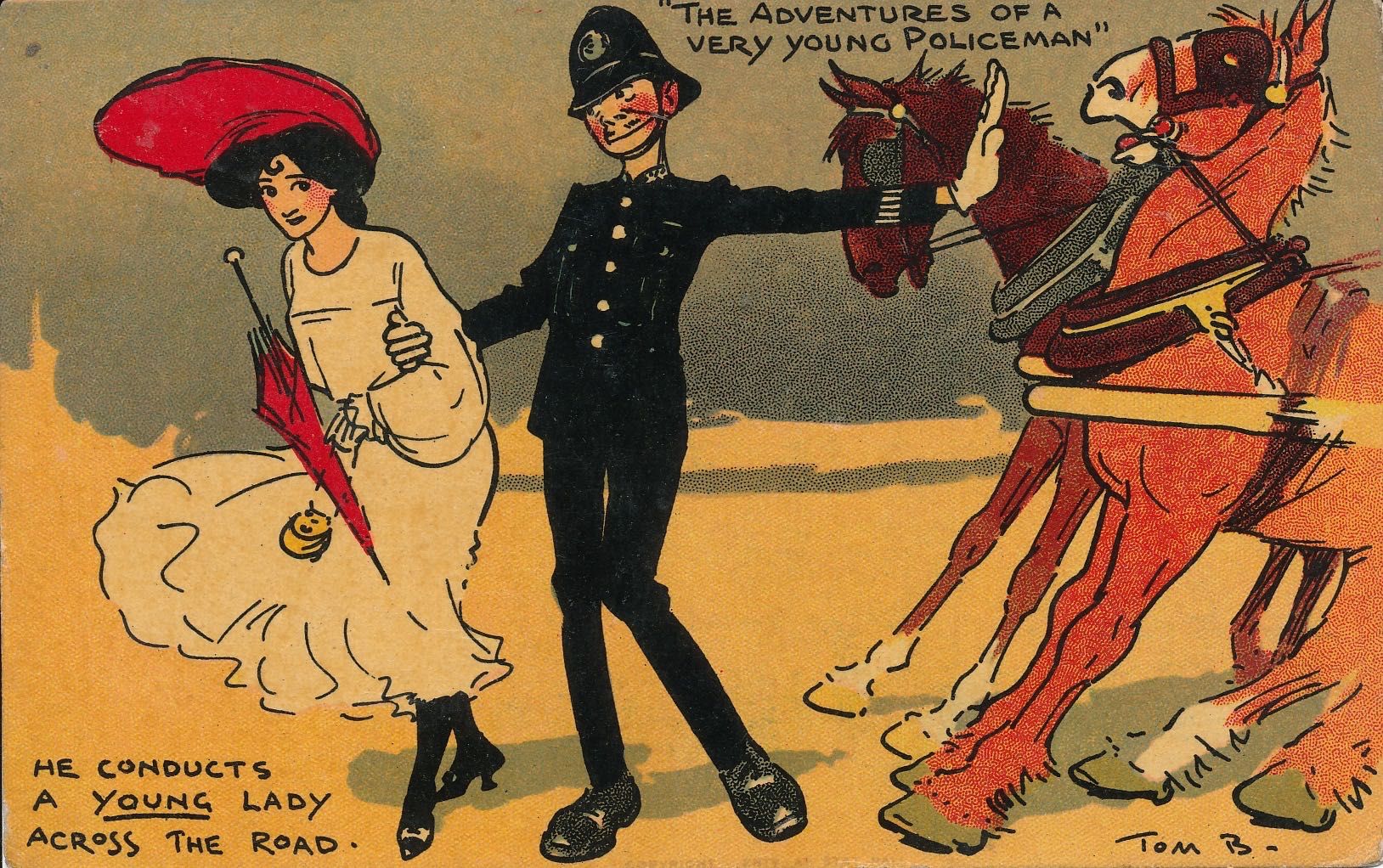 Adventures of a young policeman - He conducts a young lady across the road