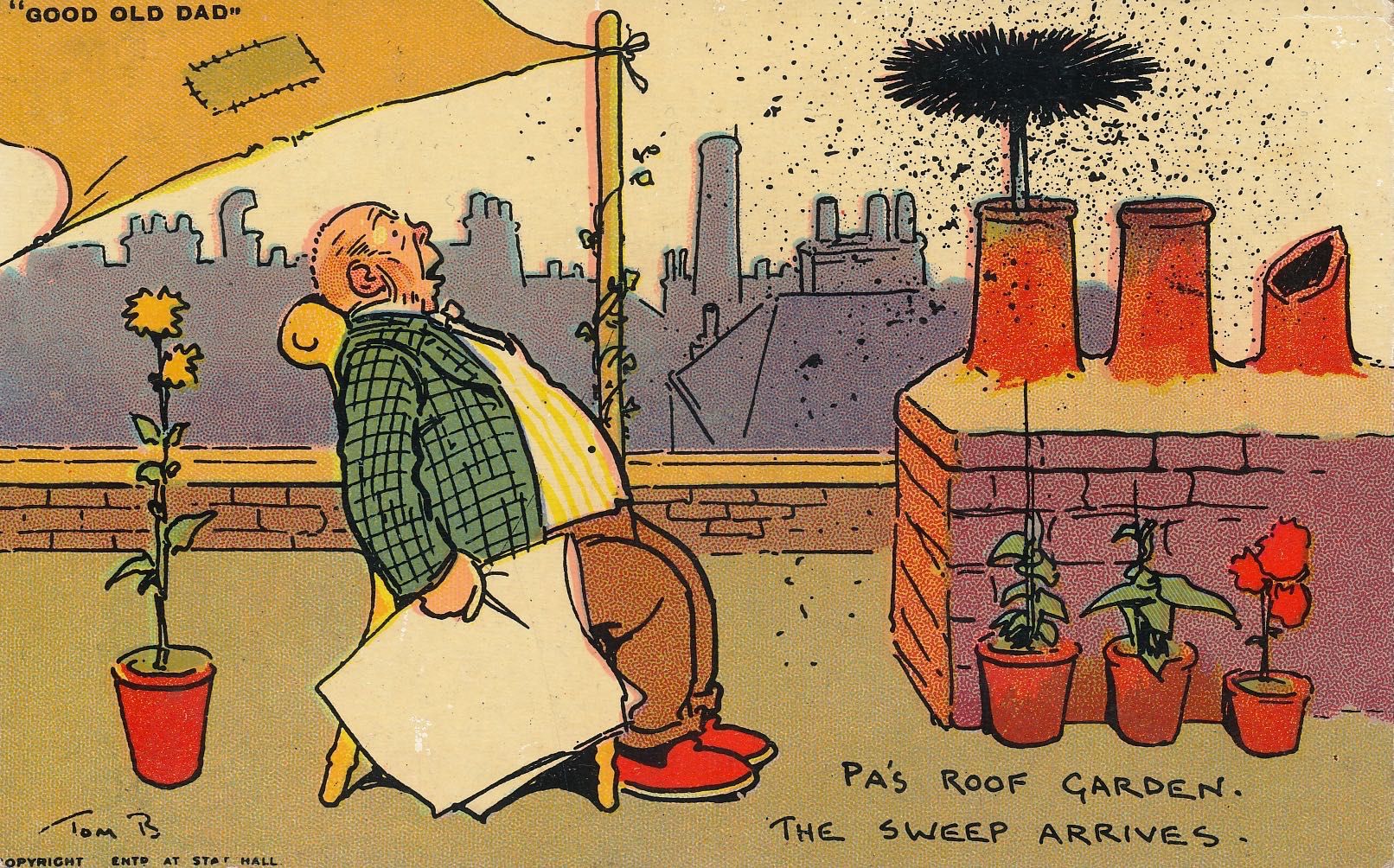 Good Old Dad - His roof garden; the sweep arrives