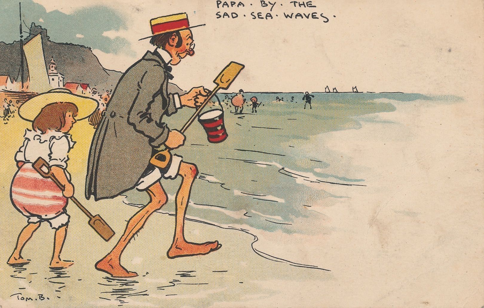 Papa by the sad sea waves