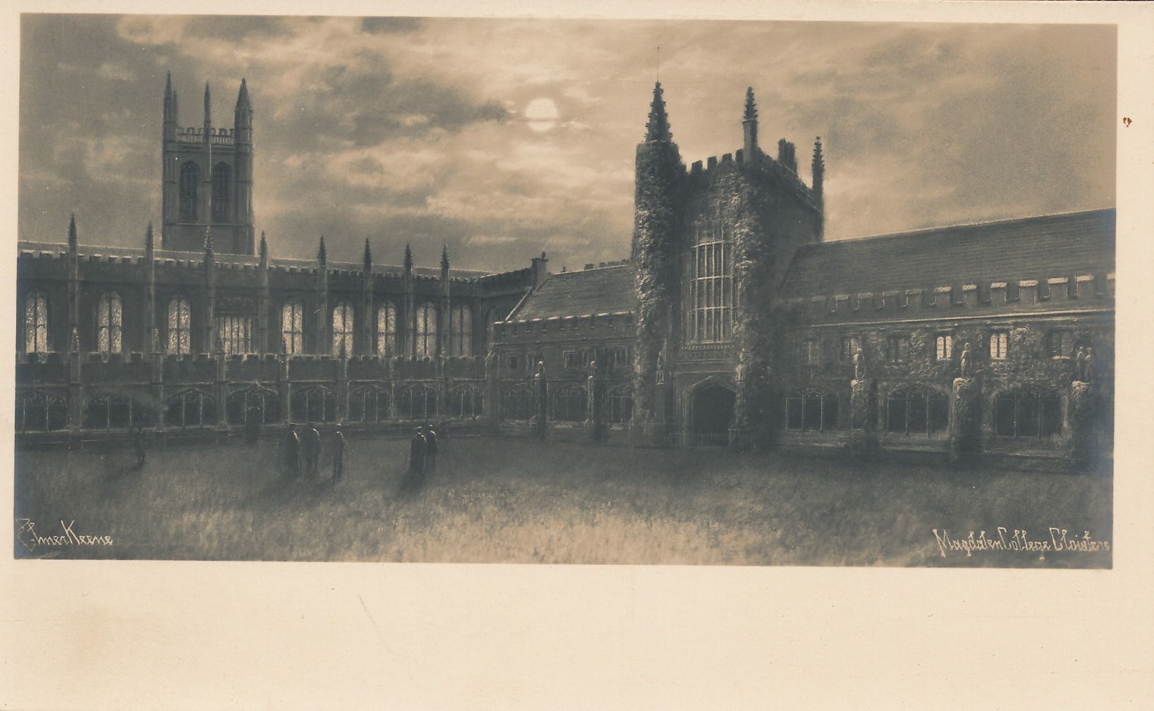 Magdalen College Cloisters & Founders Tower at night