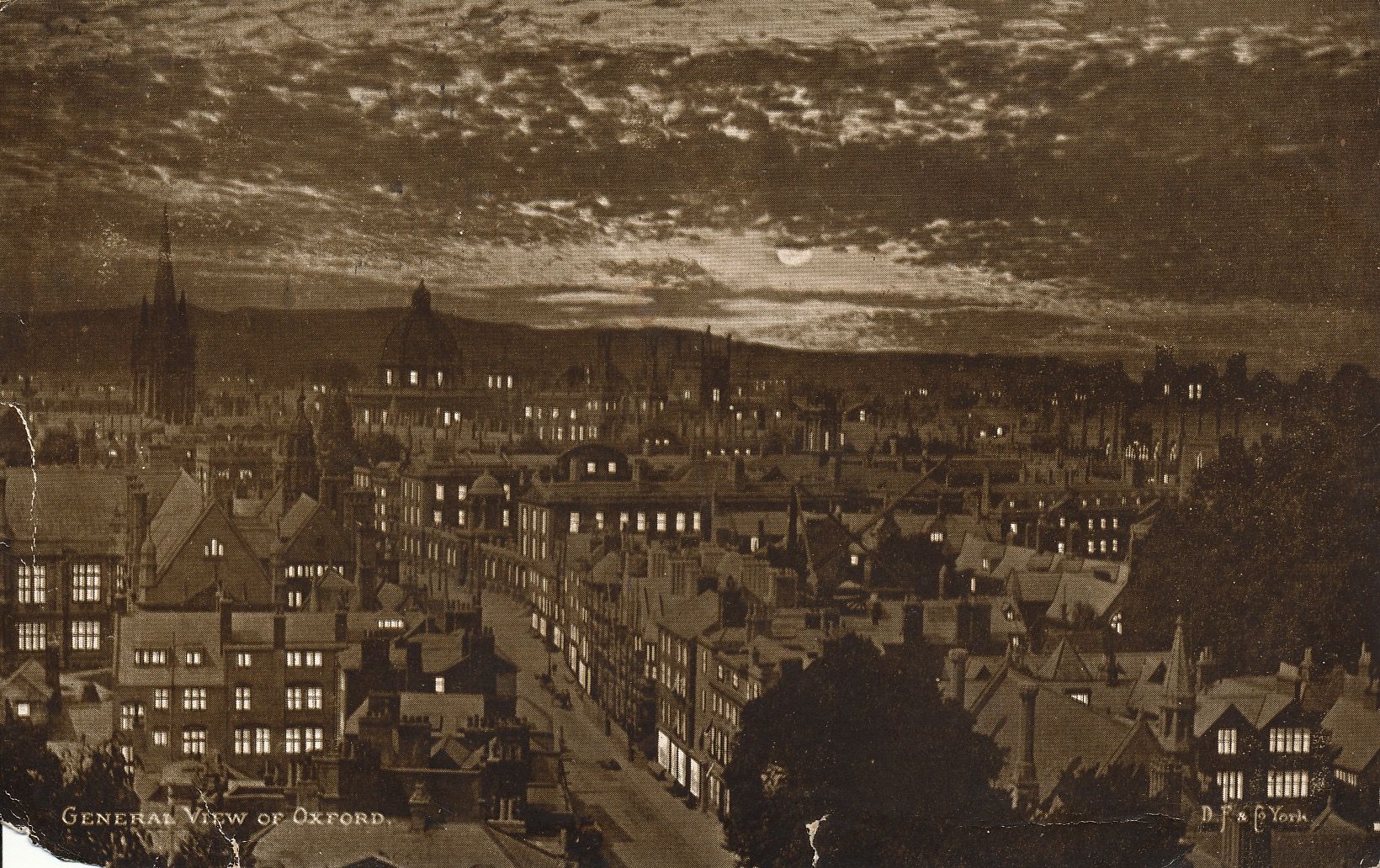 General View of Oxford at night