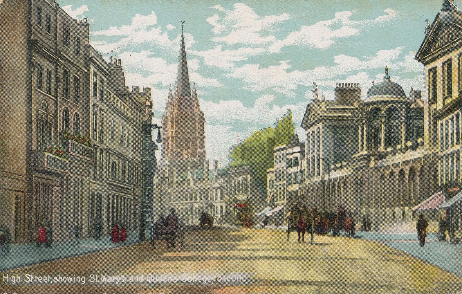 Oxford High Street showing St Mary’s and Queen’s College